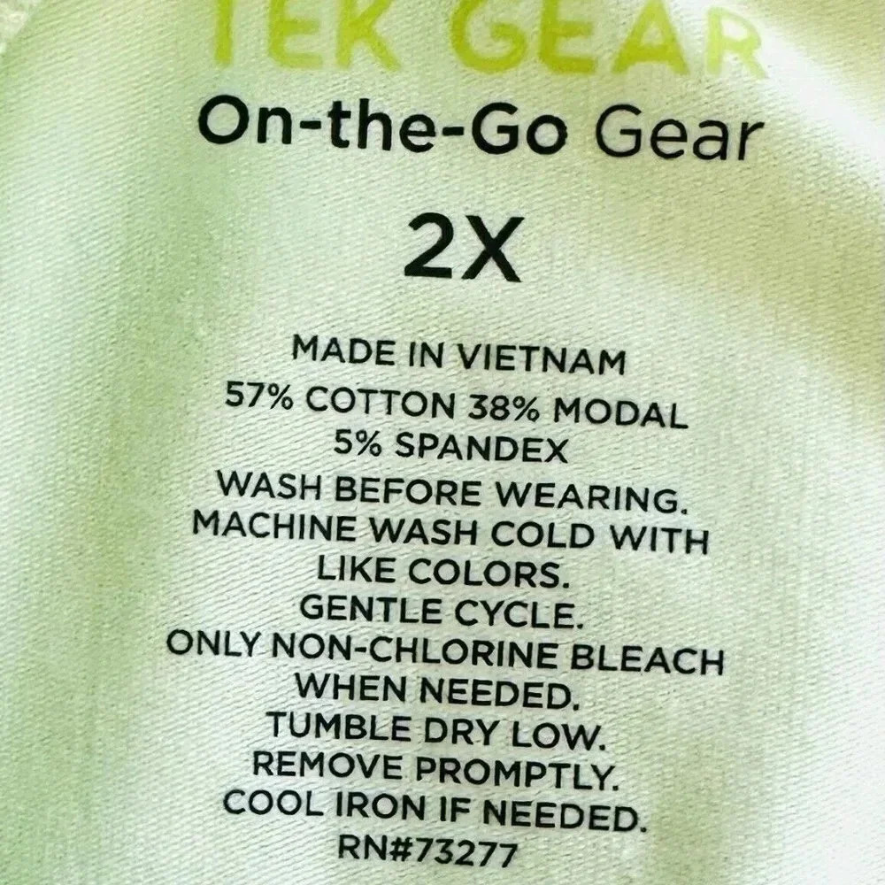 NWT TEK GEAR Women Short Sleeve Crew Neck On the Go Gear Green Shirt Plus Sz 2X - Picture 11 of 11